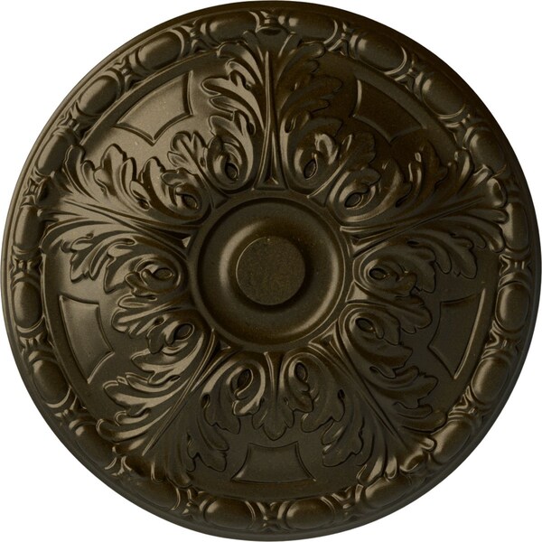 Ekena Millwork Granada Ceiling Medallion (Fits Canopies up to 4 1/4"), Hand-Painted Green Gold, 15 3/4"OD x 5/8"P CM16GAGGS - main